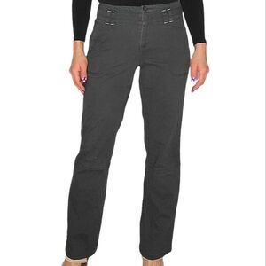 Lucy Cotton Straight Leg Midrise Pants Size X Small Dark Grey